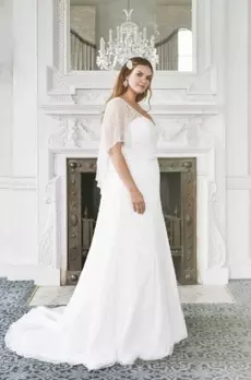 Plus size wedding deals dresses with capes
